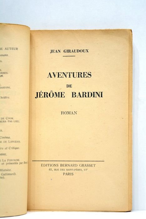 Aventures de Jérôme Bardini. Roman.