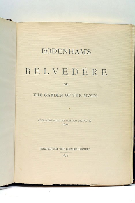 Belvedére or the garden of the muses. Reprinted from the …