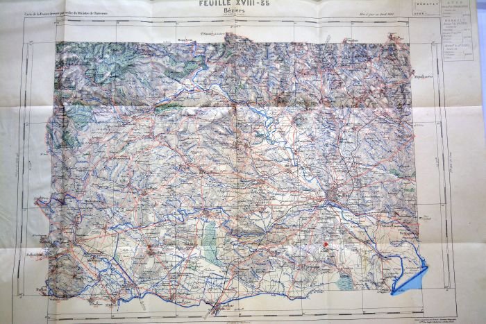 BEZIERS. Carte à 1:100.000.