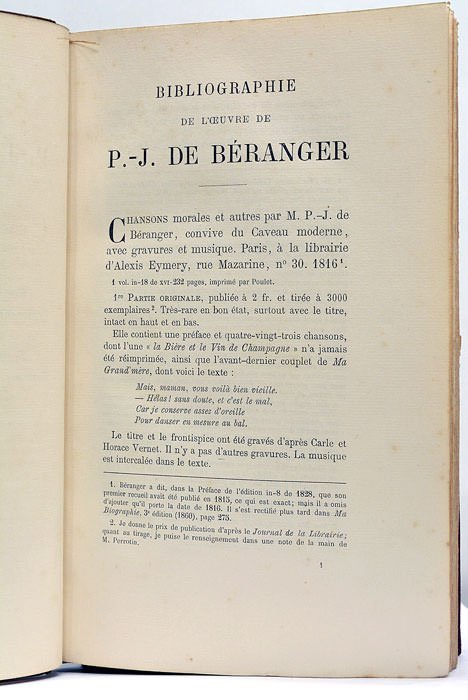 Bibliographie de l'oeuvre de P.J. de Béranger contenant la description …