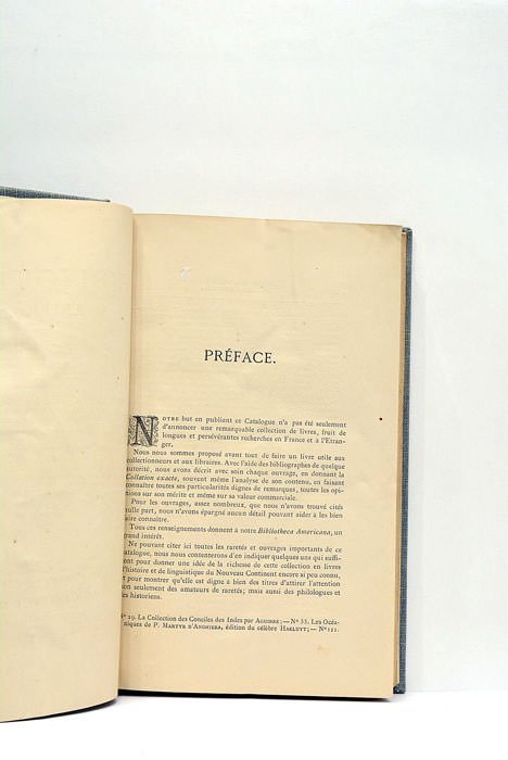 Bibliotheca americana. Catalogue raisonné d'une très-précieuse collection des livres anciens …