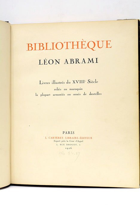 Bibliothèque Léon Abrami. Livres illustrés du XVIIIe siècle reliés en …