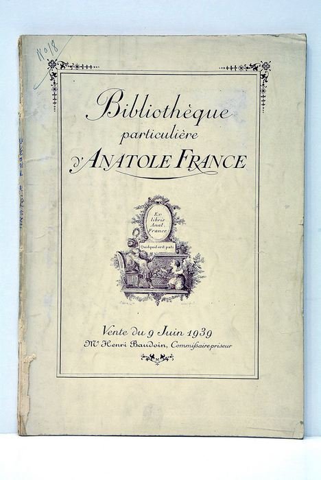BIBLIOTHÈQUE PARTICULIÈRE d'Anatole France.