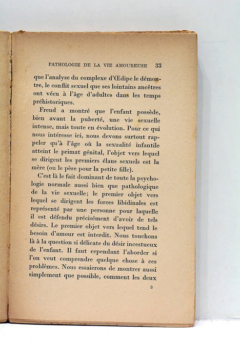 Bibliothèque psychanalytique. Pathologie de la Vie Amoureuse. Essai psychanalytique.