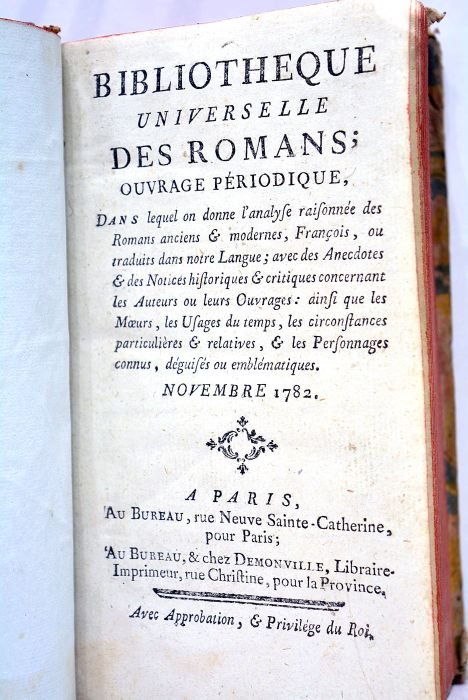 BIBLIOTHEQUE universelle des romans. Ouvrage périodique, dans lequel on donne …