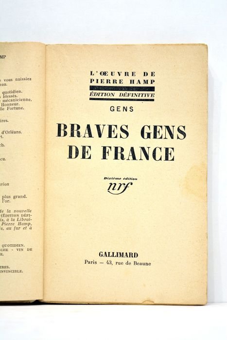 Braves gens de France. Deuxième édition.