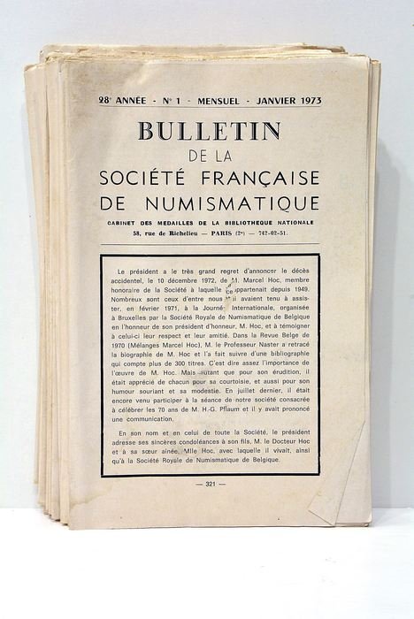 BULLETIN DE la société française de numismatique.