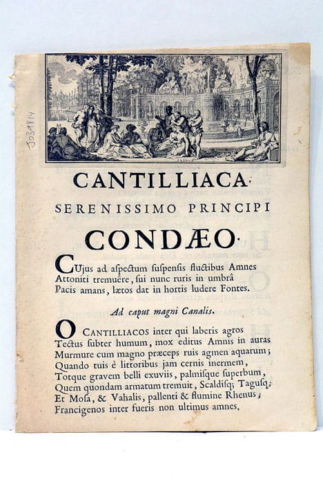 Cantilliaca serenissimo principi Condaeo.