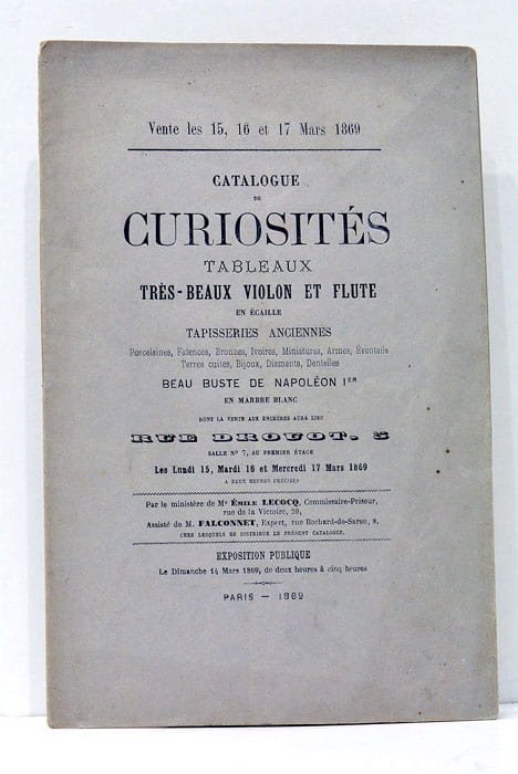 CATALOGUE de curiosités.