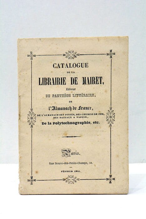 CATALOGUE de la Librairie de Mairet, Editeur.