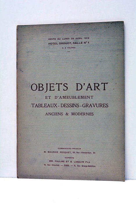 CATALOGUE DES objets d'art et d'ameublement. Anciens et modernes.
