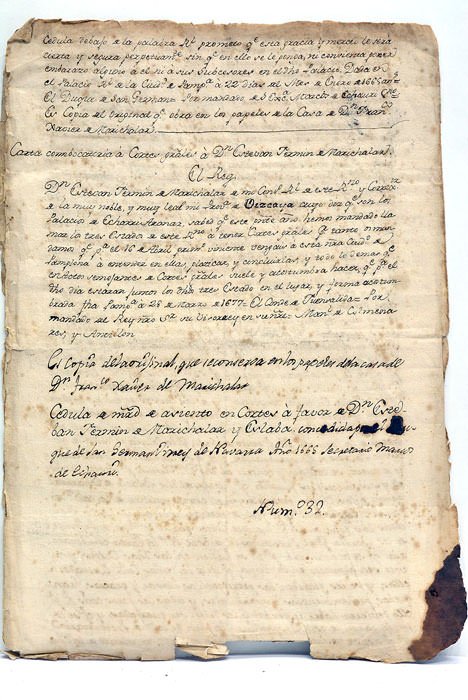 [ Cédula de asiento en Cortes a favor de Esteban …
