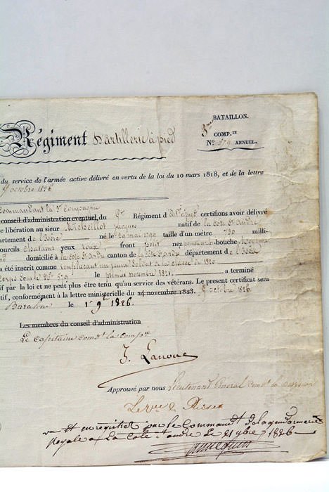 CERTIFICAT PROVISOIRE DE LA LIBÉRATION DU SERVICE DE L'ARMÉE ACTIVE …