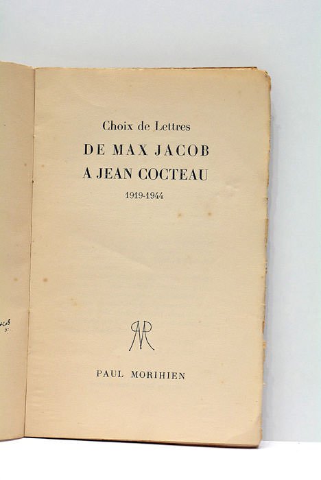 Choix de lettres à Jean Cocteau. (1919-1944).