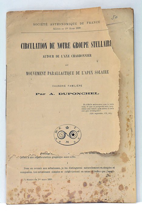 Circulation de notre groupe stellaire autour de l'axe Charbonnier et …