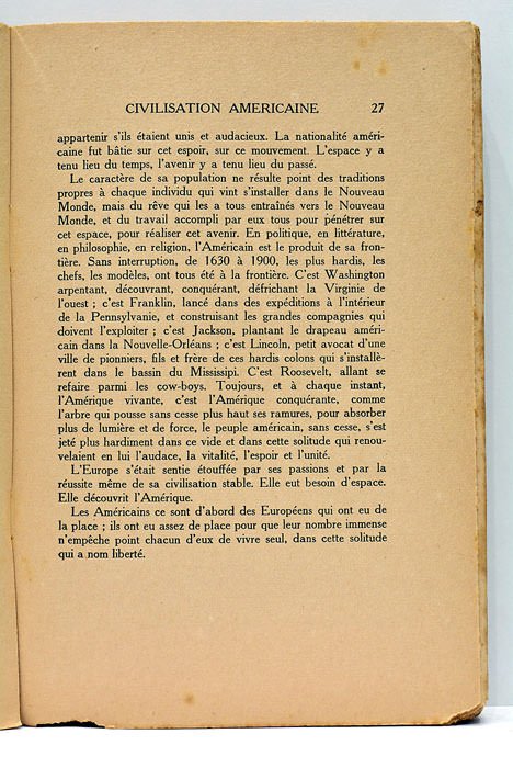 Civilisation Américaine.