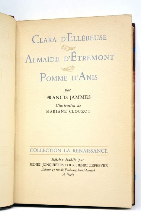 Clara d'Ellébeuse. Almaïde d'Etremont. Pomme d'Anis. Illustration de Mariane Clouzot.