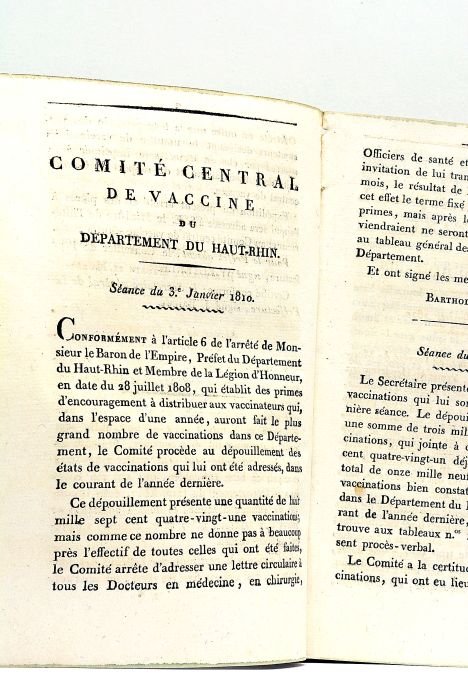 COMITE CENTRAL de Vaccine du Département du Haut-Rhin. Extrait des …