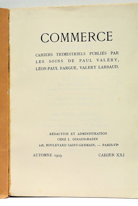 Commerce. Cahiers trimestriels.