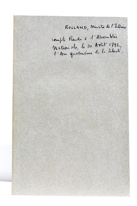 Compte rendu à l'Assemblée Nationale, le 20 août 1792, l'an …