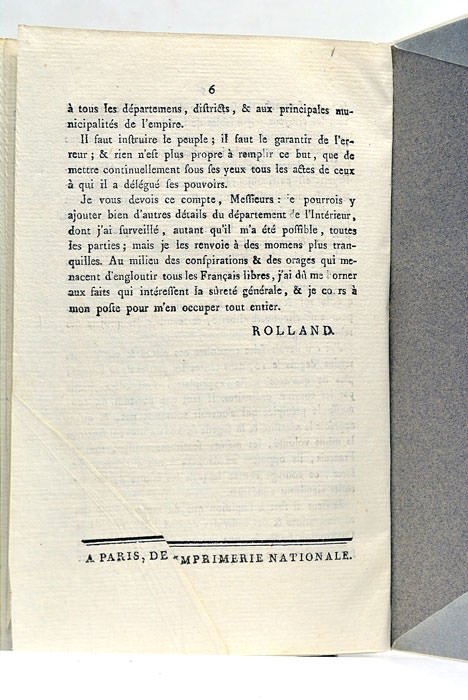 Compte rendu à l'Assemblée Nationale, le 20 août 1792, l'an …