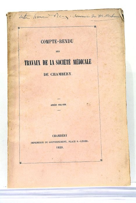 COMPTE-RENDU des Travaux de la Société Médicale de Chambéry. Années …