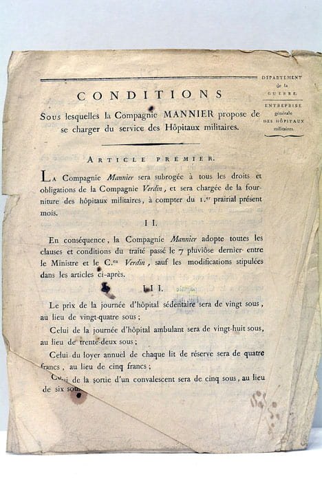 CONDITIONS sous lesquelles la Compagnie MANNIER propose de se charger …