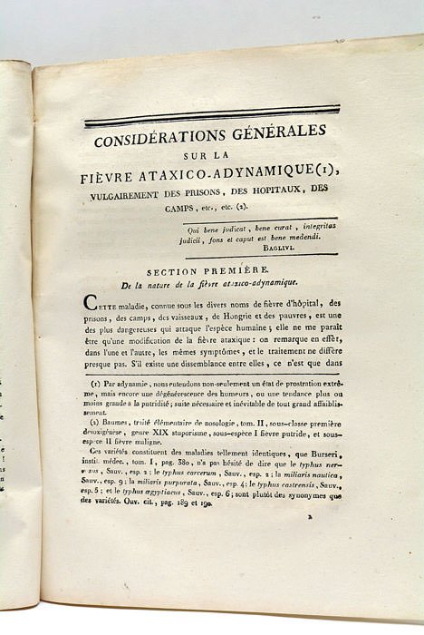 Considérations générales sur la fièvre ataxico-adynamique, vulgairement des prisons, des …