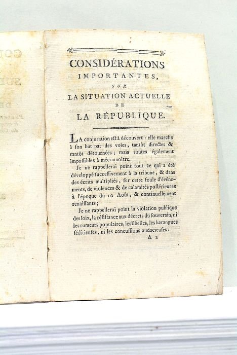 Considérations importantes sur la situation actuelle de la République, présentées …