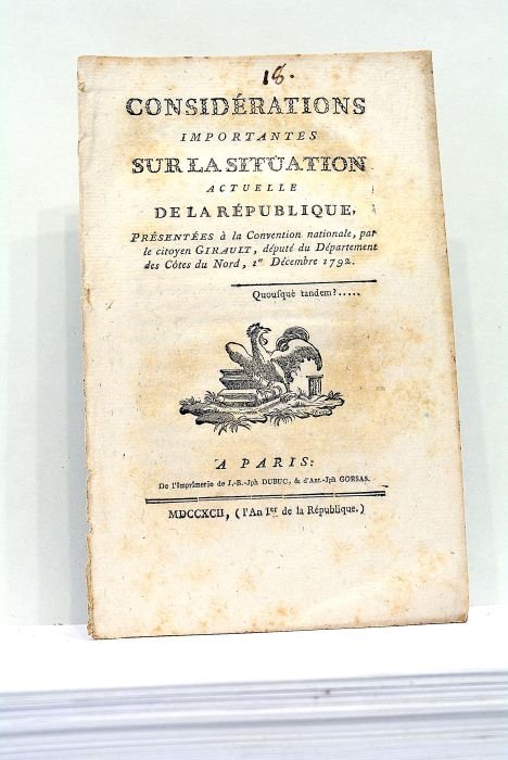 Considérations importantes sur la situation actuelle de la République, présentées …