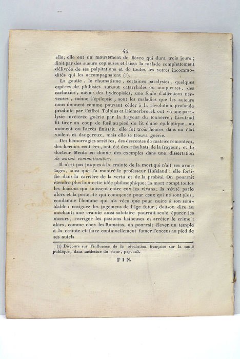 Considérations Médicales sur la Crainte et les Effets de cette …