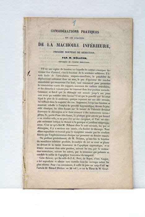 Considérations Pratiques sur les Luxations de la Mâchoire inférieure. Procédé …