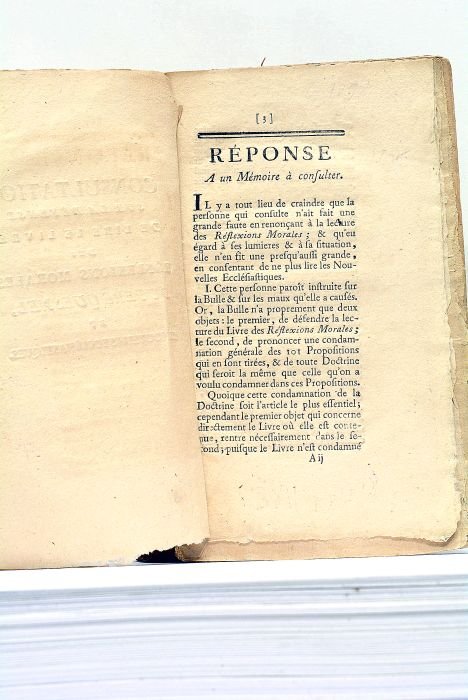 Consultation sur la Défense de lire le livre des Réflexions …