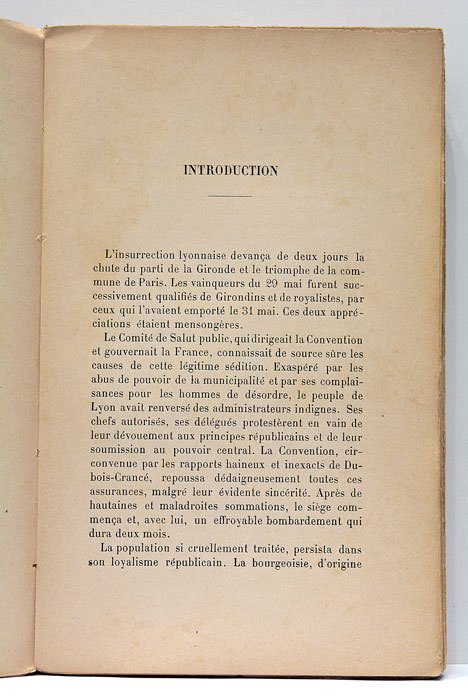 Contre la Terreur. L'Insurrection de Lyon en 1793. Le siège. …