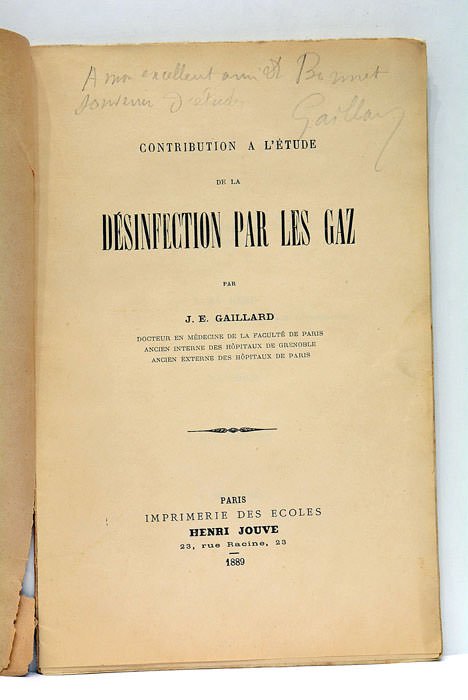 Contribution à l'étude de la désinfection par les gaz.