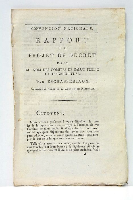 Convention Nationale. Rapport et Projet de Décret fait au nom …