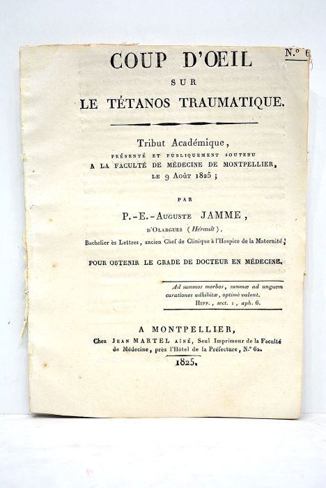 Coup d'oeil sur le tétanos traumatique. Tribut académique présenté et …