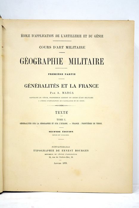 Cours d'art militaire. Géographie militaire. Première partie. Généralités et la …