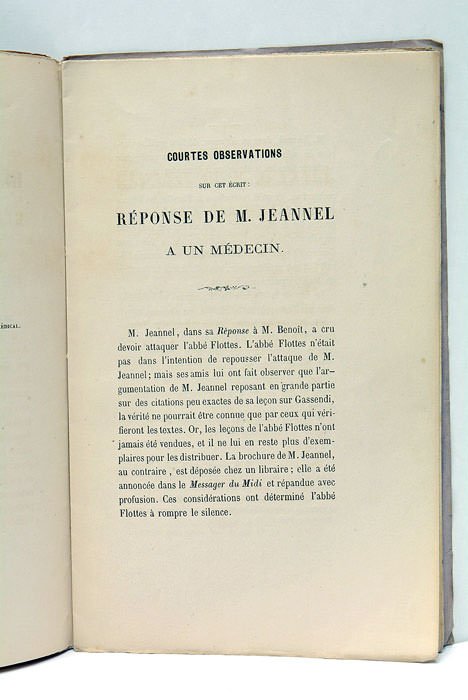 Courtes observations sur cet écrit: Réponse de M. Jeannel à …