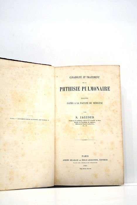 Curabilité et traitement de la phtisie pulmonaire. Leçons faites à …