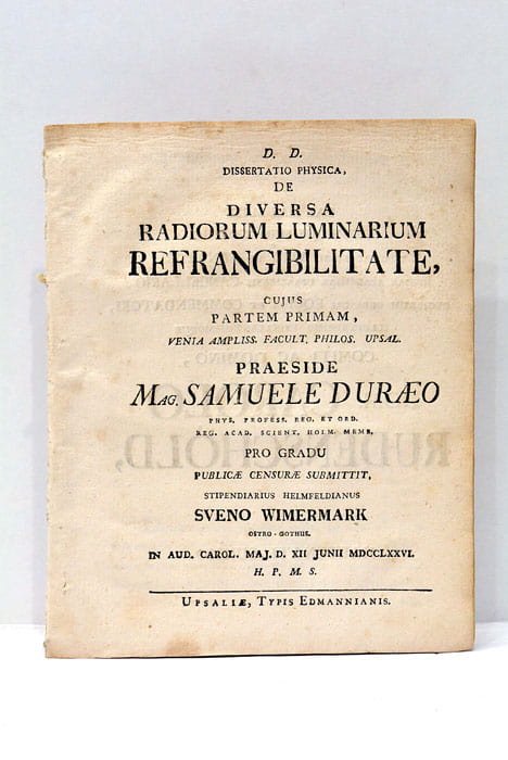 De diversa Radiorum Luminarium Refrangibilitate.