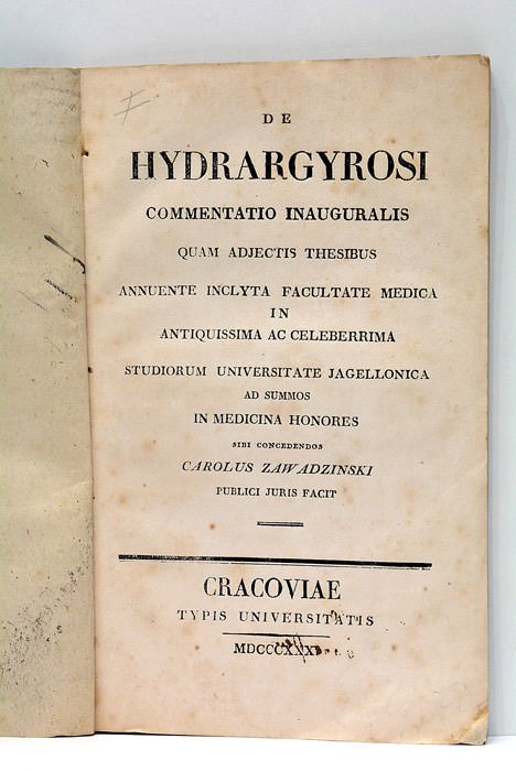 De Hydrargyrosi. Commentatio inauguralis quam adjectis thesibus annuente inclyta facultate …