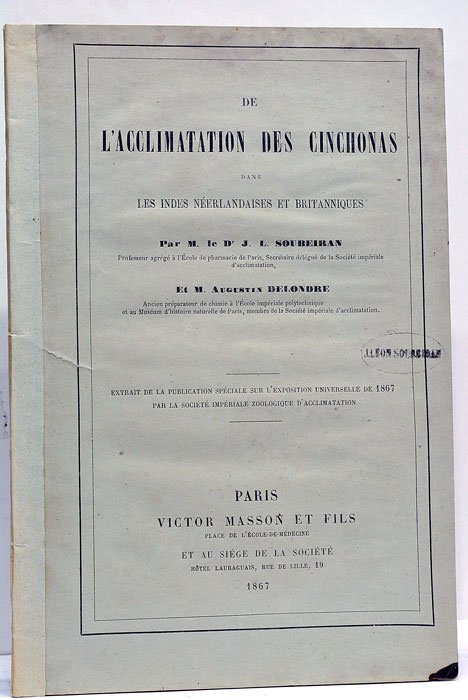 De l'acclimatation des cinchonas dans les Indes Néerlandaises et Britanniques.