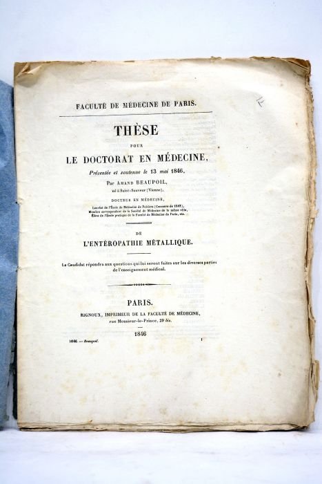 De l'entéropathie métallique. Thèse pour le doctorat en médecine présentée …