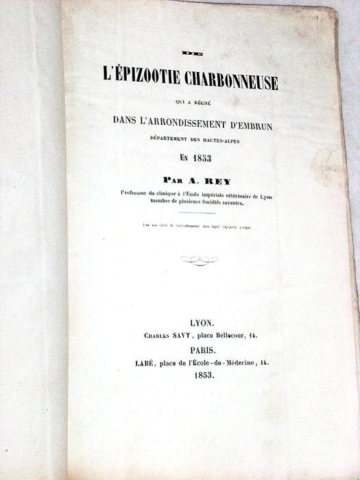 De l'épizootie charbonneuse qui a régné dans l'arrondissement d'Embrun, département …