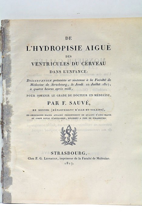 De l'Hydropisie Aigue des Ventricules du Cerveau dans l'enfance. Dissertation …