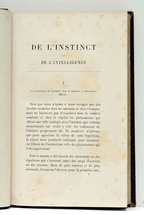 De l'instinct et de l'intelligence.