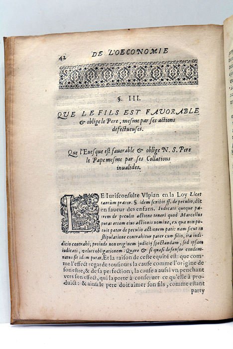 De l'Oeconomie de l'Eglise. Remarquée particulièrement pour le Patronnage Ecclésiastique. …