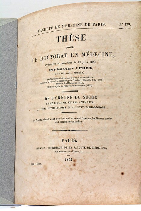 De l'origine du sucre chez les hommes et les animaux …