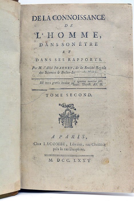 De la Connoissance de l’Homme, dans son Être et dans …
